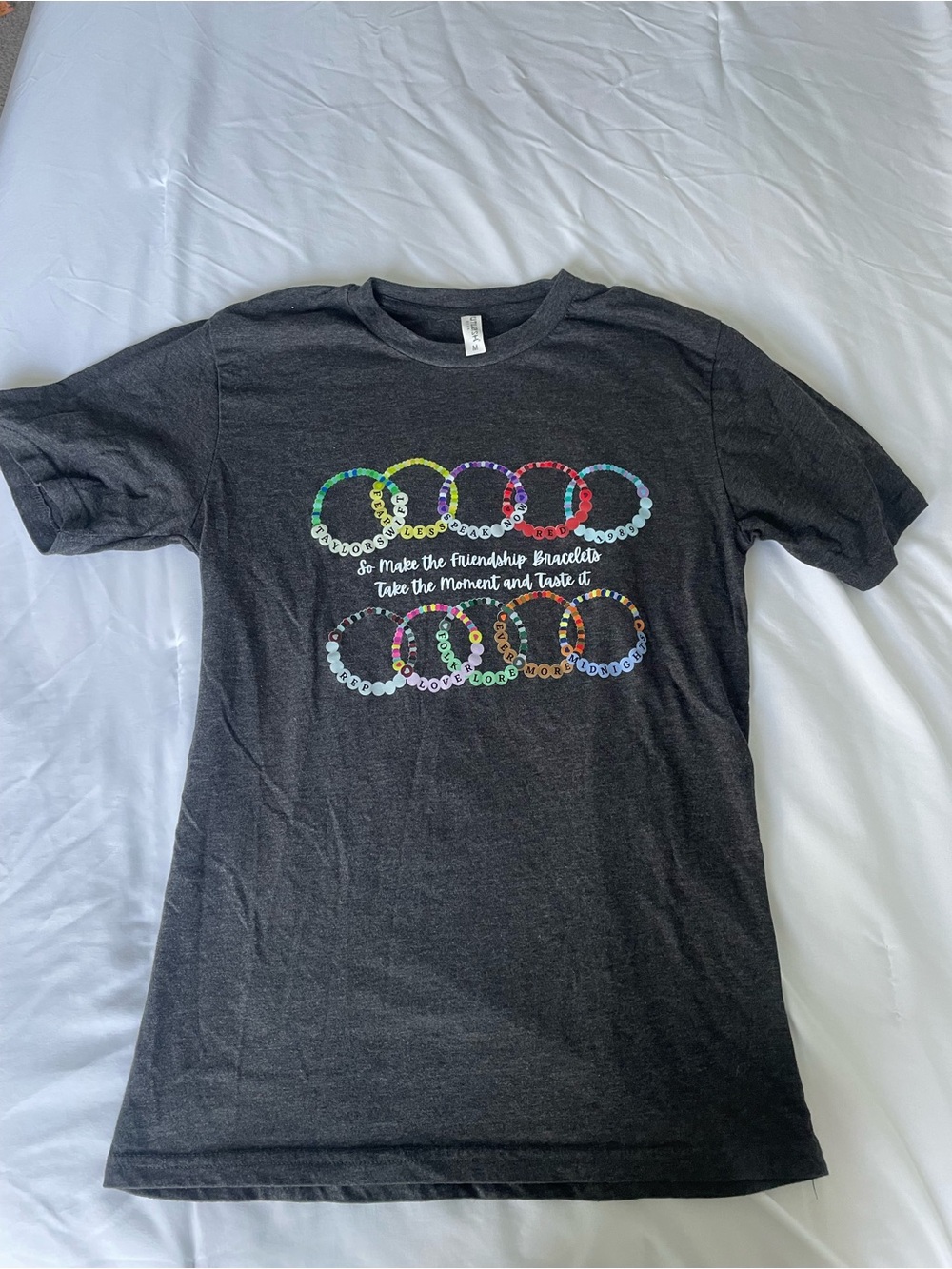 Charcoal Graphic Taylor Swift Friendship Bracelet T-Shirt